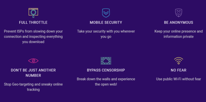 Features of SecureVPN