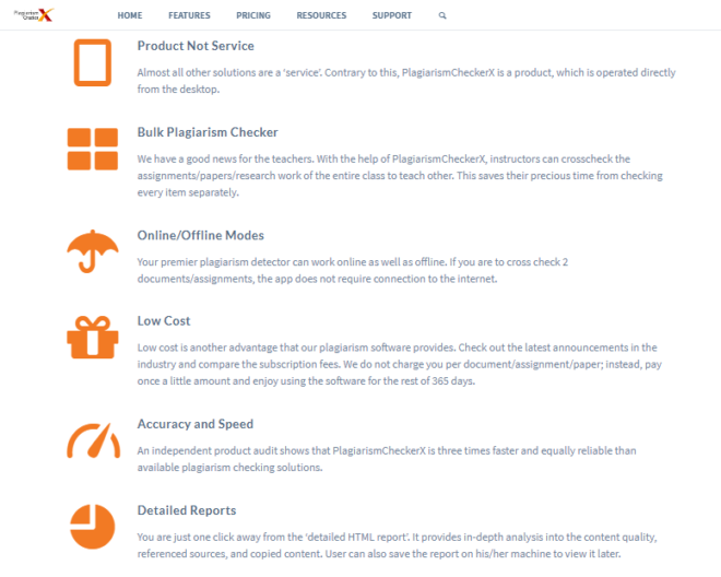 Plagiarism Checker X Features