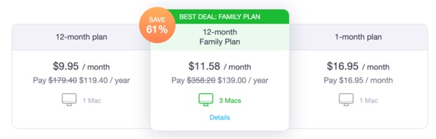 MacKeeper pricing options